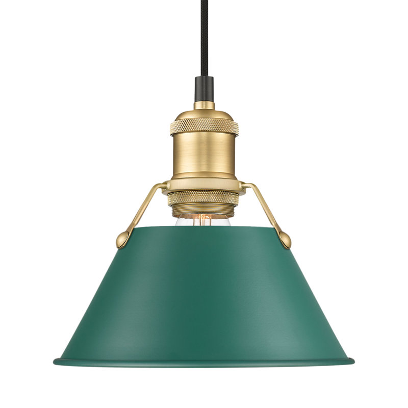 Petit luminaire suspendu Akifumi avec pin vert, Bronze champagne brossé, H 129 po x l 7,5 po x P 7,5 po
