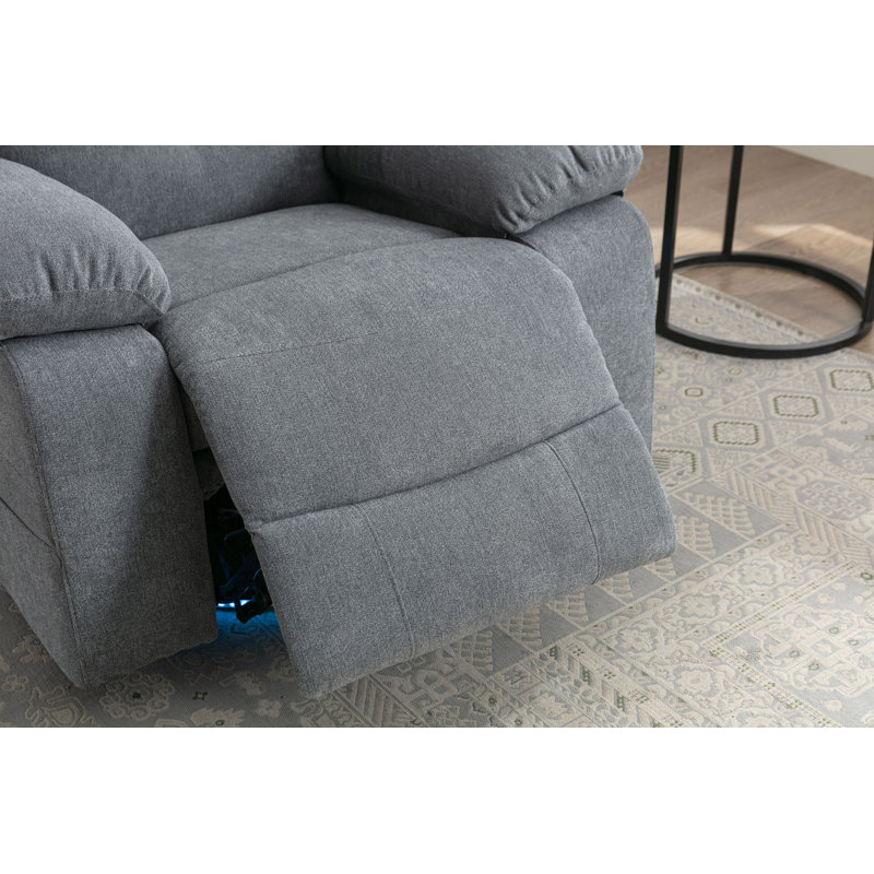 Fauteuil oscillant inclinable électrique avec haut-parleur Bluetooth Pivot de 270 degrés avec bras lumineux à DEL avec poches de rangement USB + port de charge de type C Repose-pieds escamotable à dossier réglable