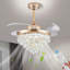 Ventilateur de plafond moderne en cristal 36 "avec lumières et télécommande Fandelier à DEL encastré à intensité variable avec fonction mémoire