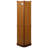 Adjustable Glass Shelves Curio Cabinet With Mirrored Back, Oak Pattern 6 Shelf Cabinet, Oak, Tempered & Back Style-1818415695