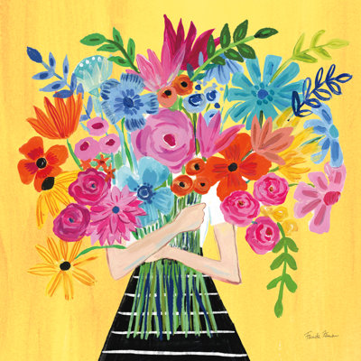 «A Bunch Of Flowers I» par Farida Zaman - peinture sur toile tendue