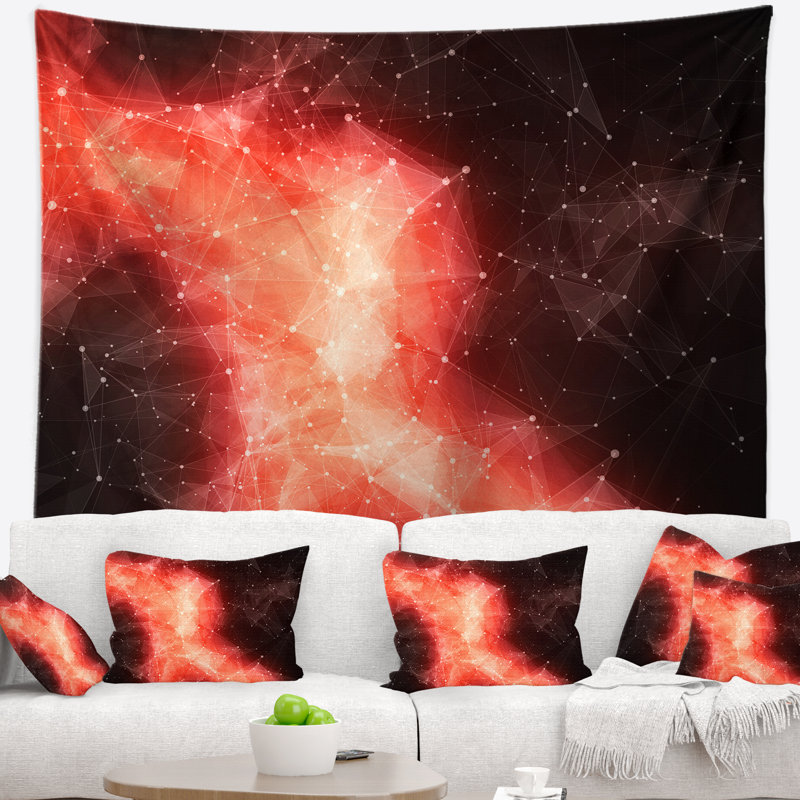 Tapisserie de la nébuleuse rouge dans le cosmos, H 50 po x l 60 po