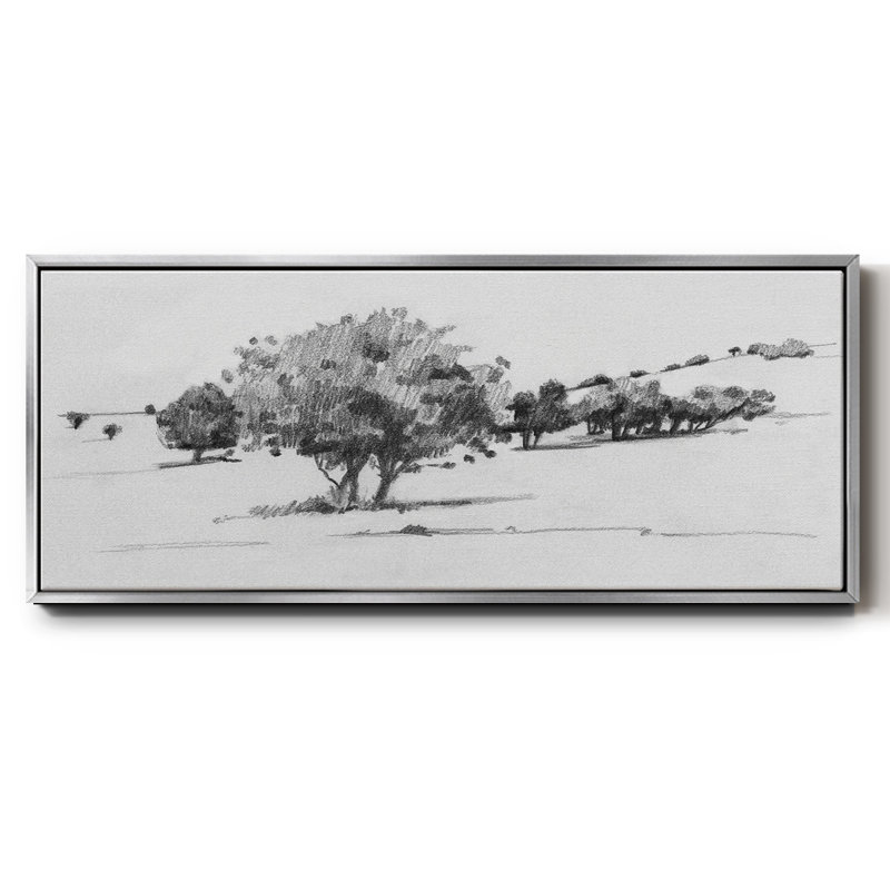 Treeline Sketch I- Framed Canvas