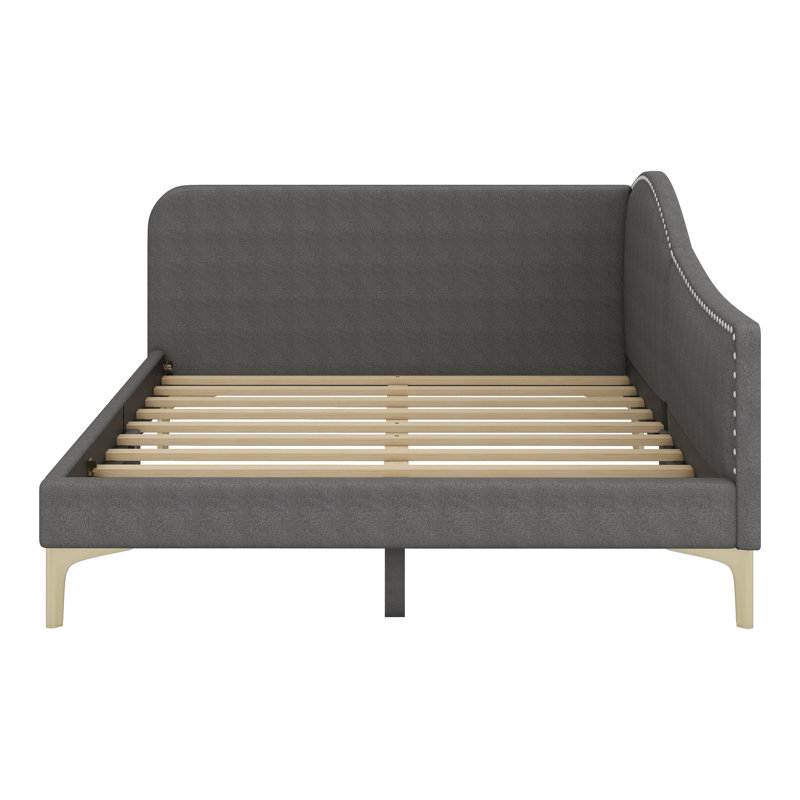 Upholstered Daybed With Headboard And Armrest