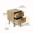 21.7" H Mid-Century Modern 2-Drawer Nightstand with  Wave Front