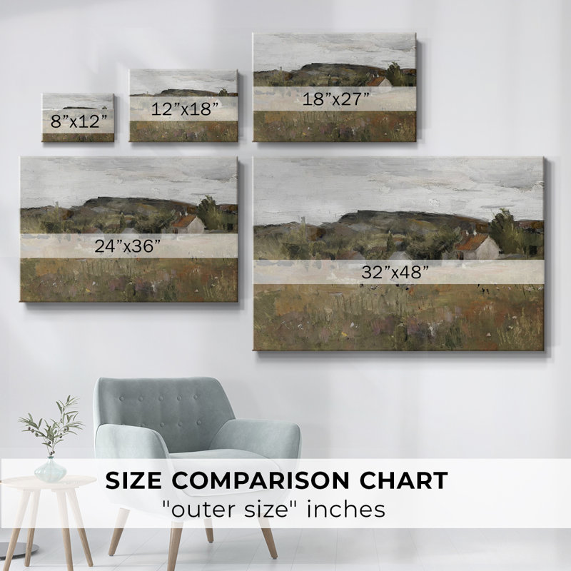 Paysage rétro - DCLXV III, reproduction d'art sur toile, H 25 po x l 37 po