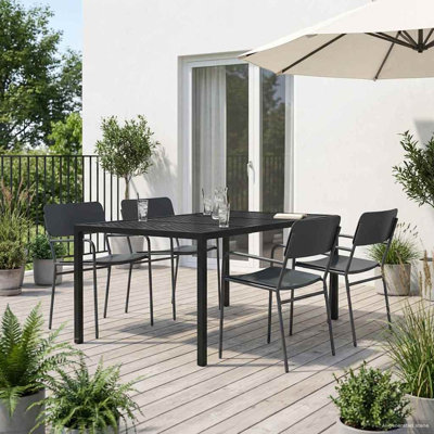 Steel Patio Dining Set Table,