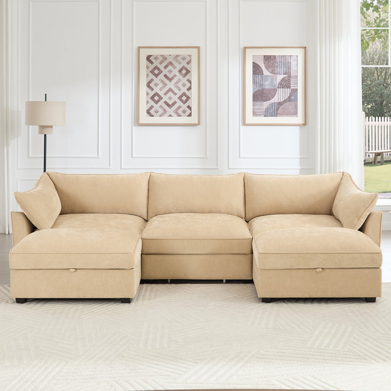 Canapé modulaire en chenille, Chenille blé