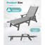 Ensemble de 2 chaises longues mobiles de patio mobiles ajustables au bord de la piscine