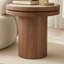 Table d'appoint ronde en noyer 19,4 po avec plateau en pierre frittée