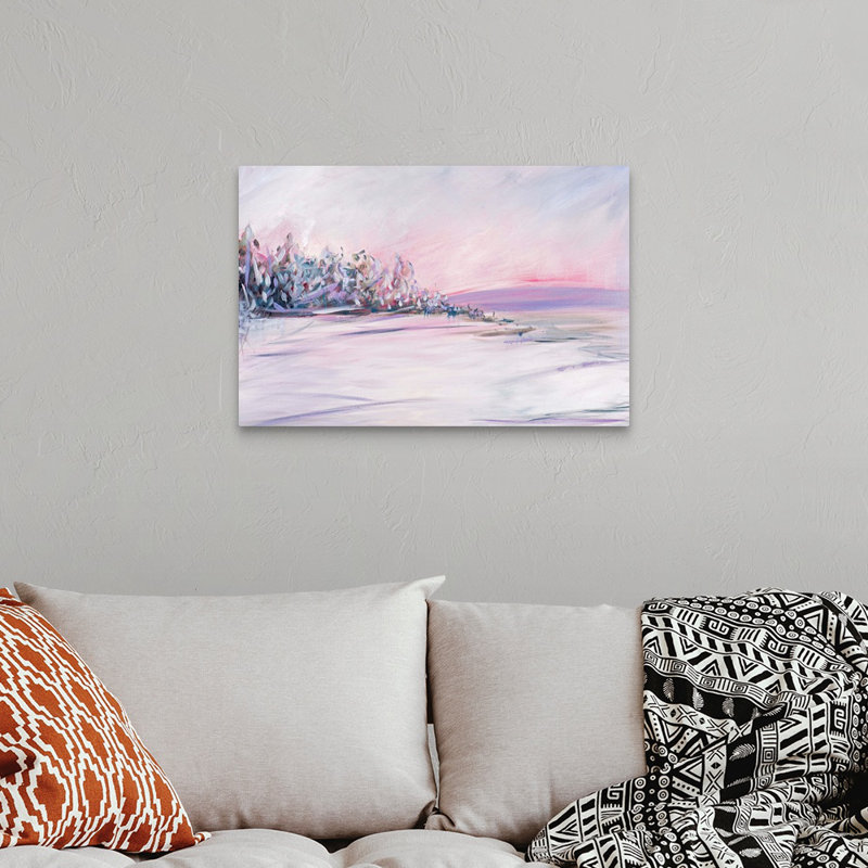 "Sagefield" Blush Winter Sunset "par Circle Art Group, reproduction d'art sur toile tendue, H 20 po x l 30 po x P 1,25 po