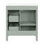 Meuble-lavabo 30 po vert sauge avec lavabo en céramique, structure en bois massif, 2 tiroirs à fermeture en douceur, 1 porte à fermeture en douceur, tablette réglable et poignées noires
