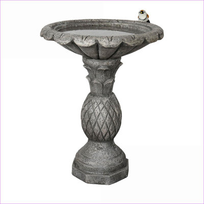 Bird Baths, Modern Outdoor Decorative Bird Bath for Garden Patio Backyard, 18.7"D x 24.8"H | Concrete Cement | Pedestal