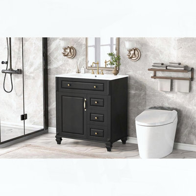 Meuble-lavabo de salle de bain de 30 pouces avec lavabo