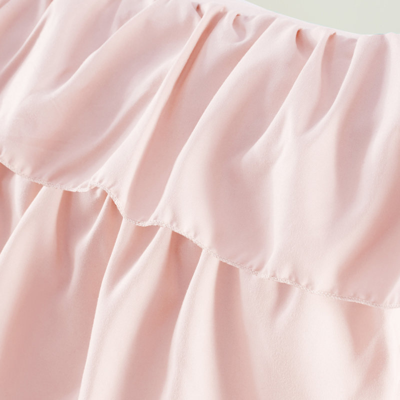Blush Microfiber Ruffle Reversible Full Comforter Set