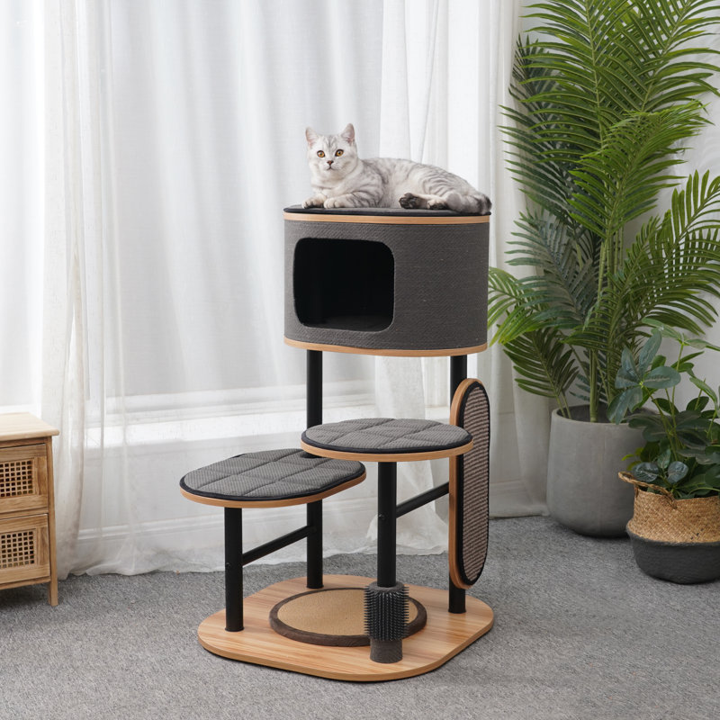 PetPals 36.6" Cat Tree with Condo and Rubber Groomer