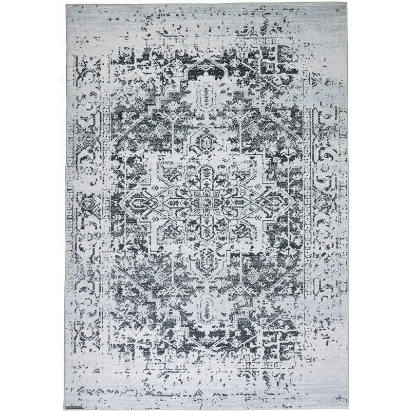 Jasin Washable Abstract Indoor Rug, Rectangle 5'4" x 8'
