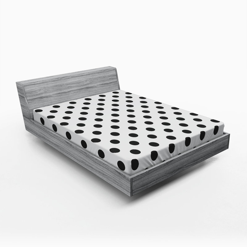 Microfiber Polka Dots Fitted Sheet, Queen Fitted Sheet