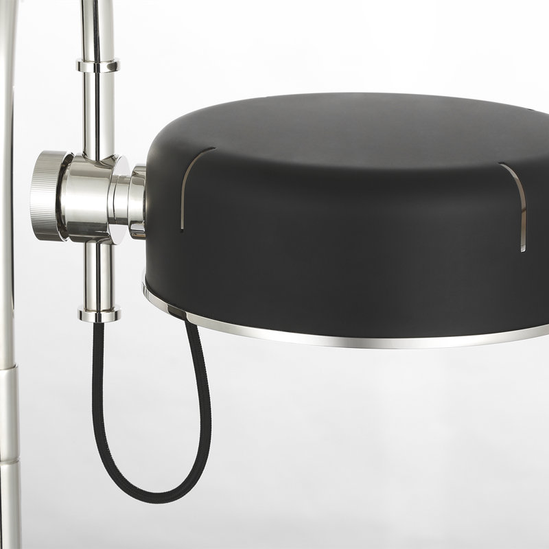 Thomas O'Brien Oso 25" Arc Table Lamp, Silver, Black