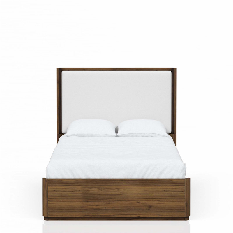 Grand lit tapissier en noyer (seulement lit)