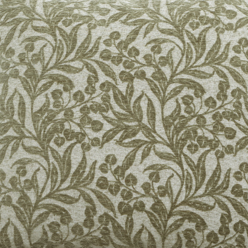 Chenille Leaves Cushion, Green
