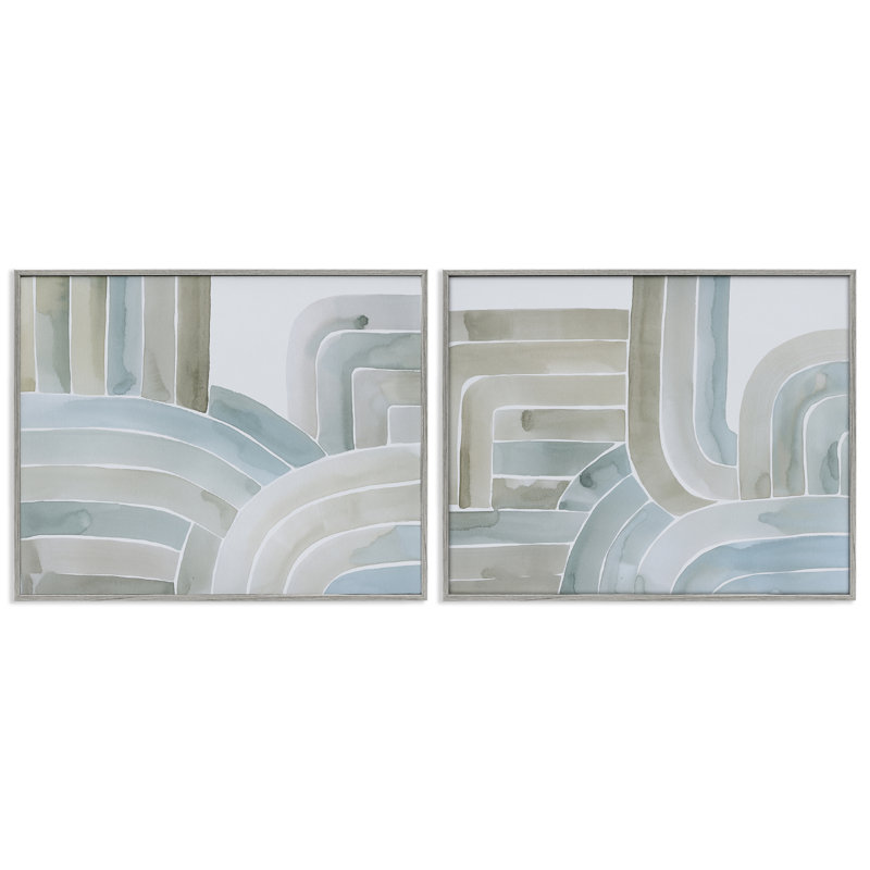 Ensemble de 2 estampes discrètes et discrètes, par Grace Popp, H 11 po x l 28 po, Estampe numérique Farmhouse