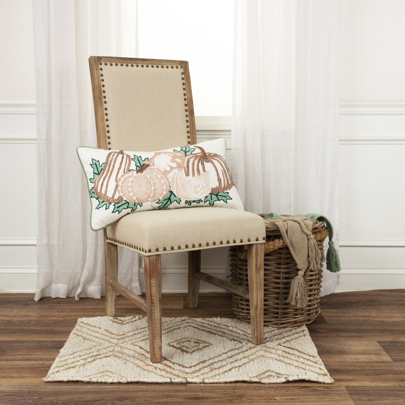 Embroidered Cotton Throw Pillow