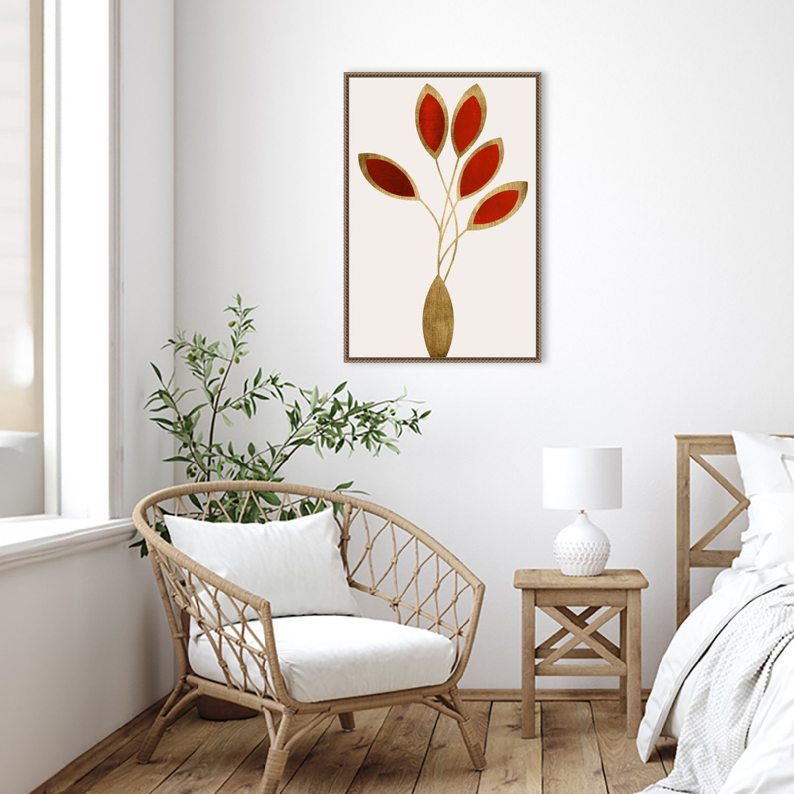 Julian "Five Red Flowers" Canvas Print, 23" W x 33" H