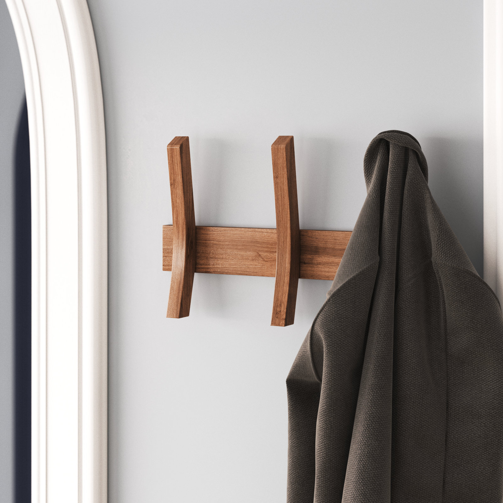 Coat Hook Rack with 3 Round Hooks - Premium Modern Wall Mounted - Ultra  Durable with Solid Steel Construction, Brushed Stainless Steel Finish,  Super
