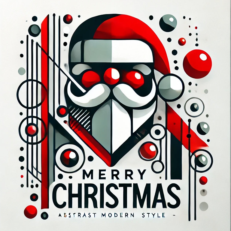«Abstract Santa Delight: Modern Christmas», reproduction d'art sur toile tendue, H 12 po x l 12 po x P 1 po