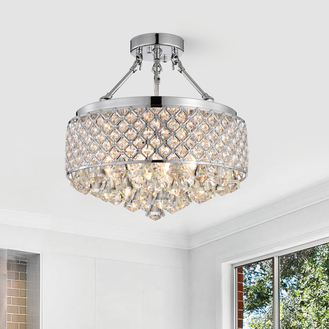 Ivonna 4 - Light 15" Chandelier Style Drum Semi Flush Mount Etta Avenue™ Fixture 