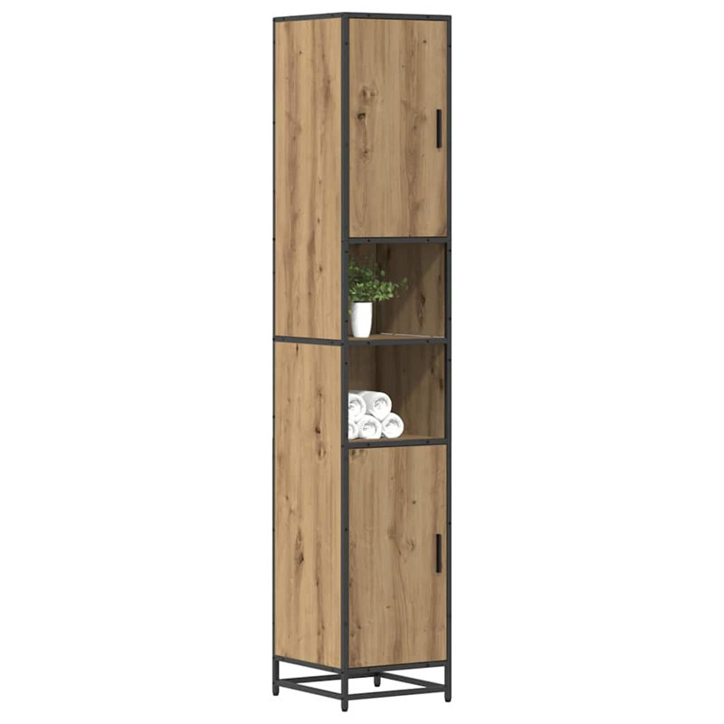 Bathroom Cabinet 35 X 37.5 X 188.5 Cm Engineered Wood, Natural