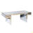 Rectangular Mirror Coffee Table With Fluted Tempered Glass, Modern Sofa Side Table