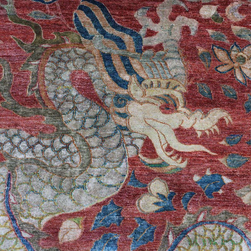 Red Alchemy Transitional Wool Linen Silk Blend Rug - 5'11"" x 8'11""