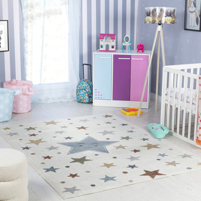 Reagyn Kids Machine Washable Multicolour Blue Bedroom Area Rug