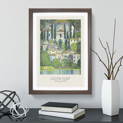 Church in Cassone with Border by Gustav Klimt - Picture Frame Graphic Art Print on MDF