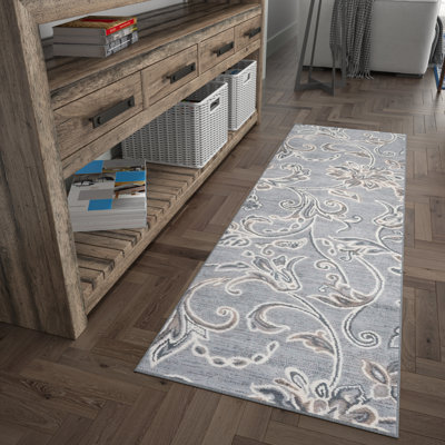 Tapis floral gris Majoros