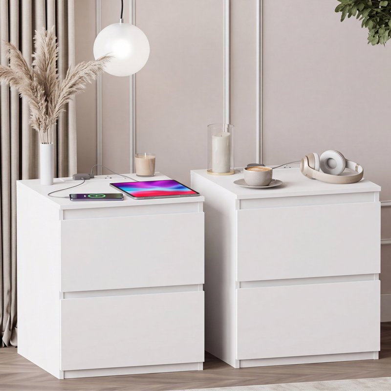 39.5 cm W Bedside Table, White