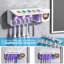 Porte-brosse à dents mural 2,7 po x 9 po x 1,8 po avec étiquettes utilisateur, nettoyant rechargeable pour salle de bain, sans perçage requis (blanc)
