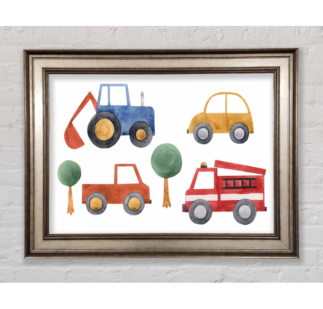 Childrens Vehicle Collection - Einzelne Bilderrahmen Kunstdrucke