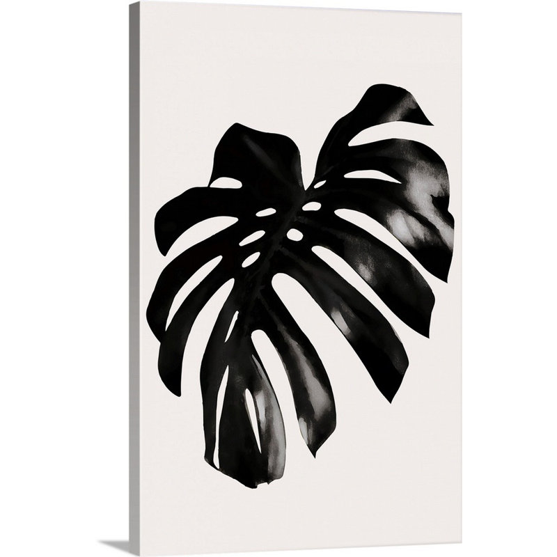 «Black Leaf», art mural sur toile, Toile tendue, H 30 po x l 20 po