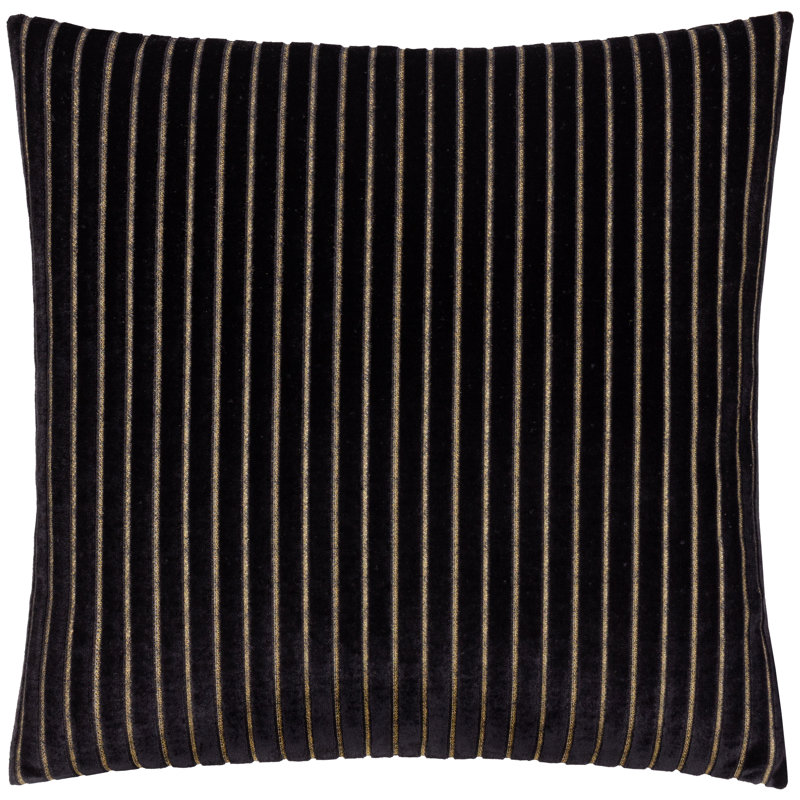 Savoy Stripe Striped Square Throw, Pillow Cover Only - No Insert, Black