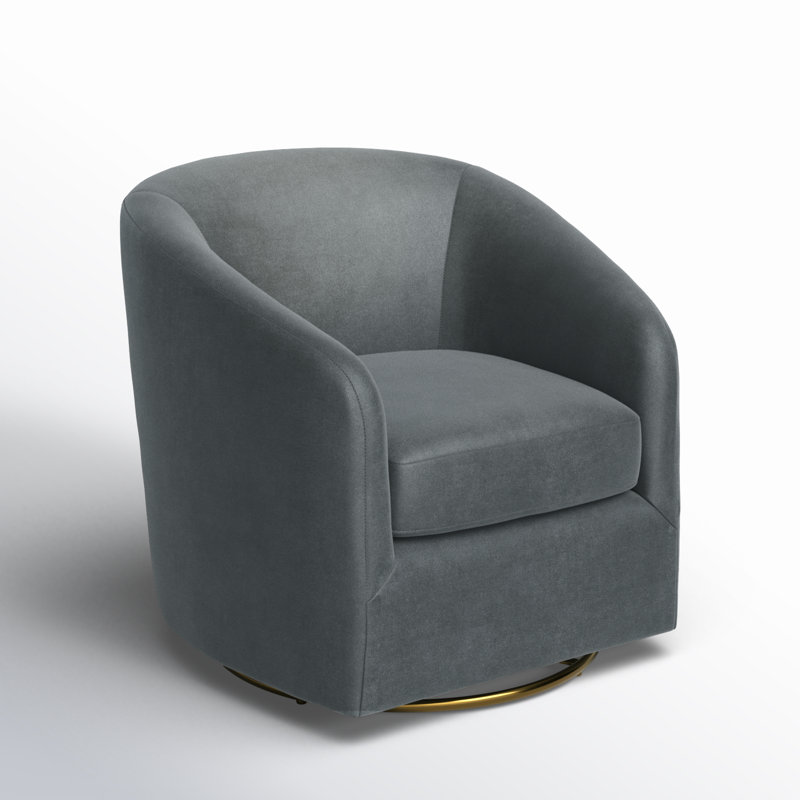 Holden Velvet Swivel Accent Chair, Grey Velvet