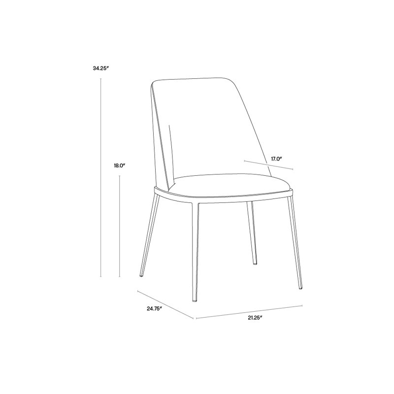 Dover Upholstered Dining Chair, Dark Gray Performance Basketweave