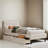 Twin Size Upholstered Platform Bed Frame with 2 Drawers-1887467427
