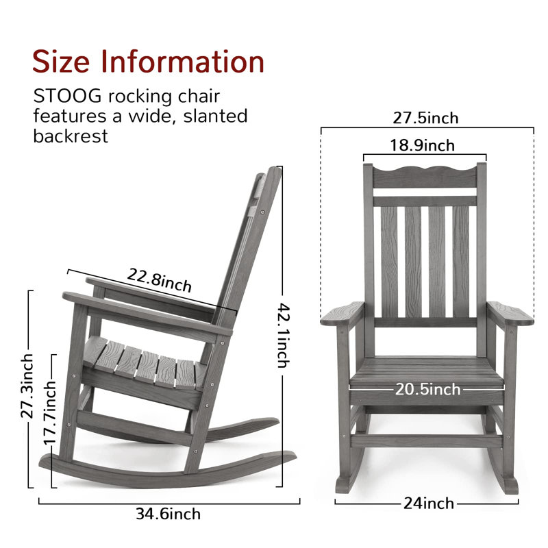 Chaise berçante d'extérieur Lisann, Gris