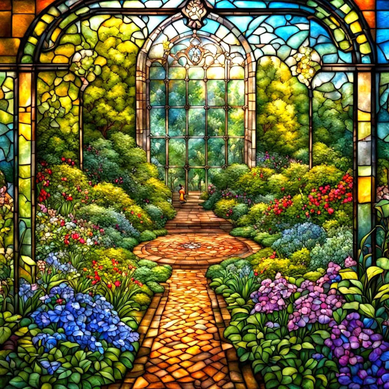 Enchanted Glass Garden - Art mural sur toile tendue, H 12 po x l 12 po
