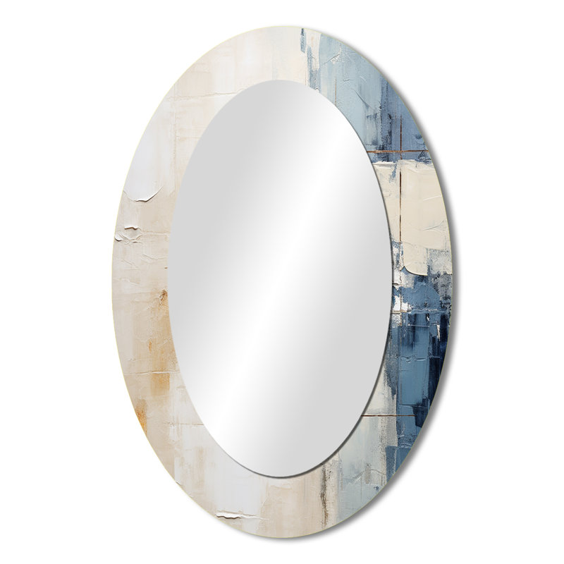Simplicity Winter Dream - Grand miroir mural ovale sur métal, H 36 po x l 24 po