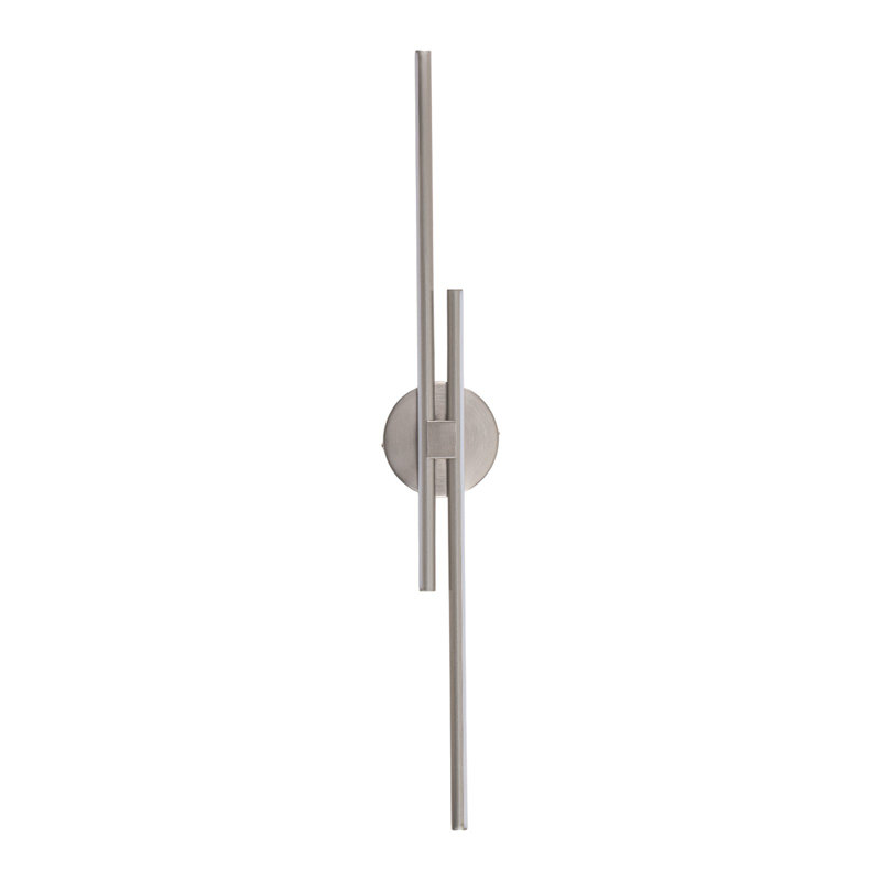 Applique murale à DEL 2 lumières Mokas, H 31,51 po x l 4,72 po x P 2,35 po, Brushed Nickel