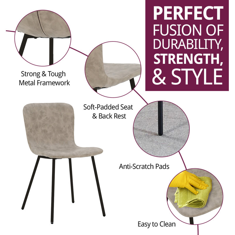 Mose Upholstered Dining Chair Set, Black, 4